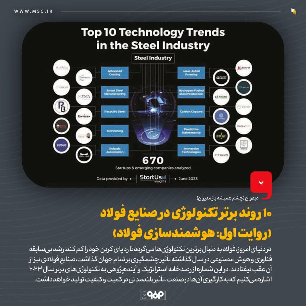 ده روند برتر تکنولوژی در صنایع فولاد (روایت اول: هوشمندسازی فولاد)